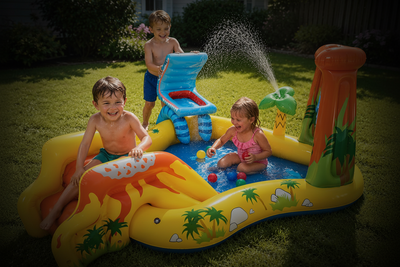 DinoSplash – Aire de Jeux d’Eau Gonflable pour Enfants