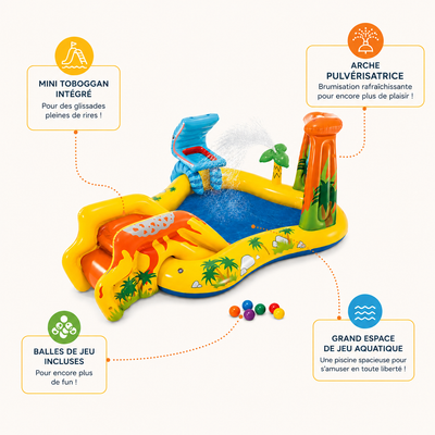 DinoSplash – Aire de Jeux d’Eau Gonflable pour Enfants