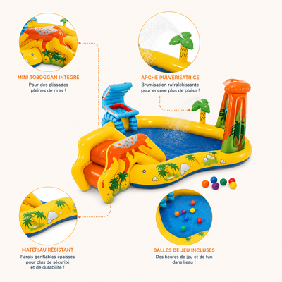 DinoSplash – Aire de Jeux d’Eau Gonflable pour Enfants