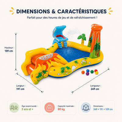 DinoSplash – Aire de Jeux d’Eau Gonflable pour Enfants