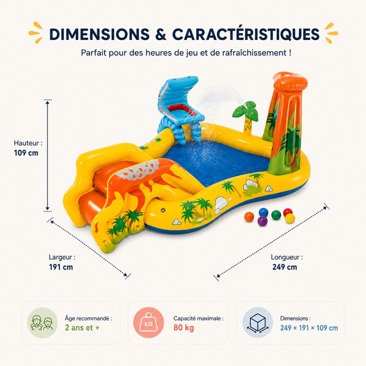 DinoSplash – Aire de Jeux d’Eau Gonflable pour Enfants